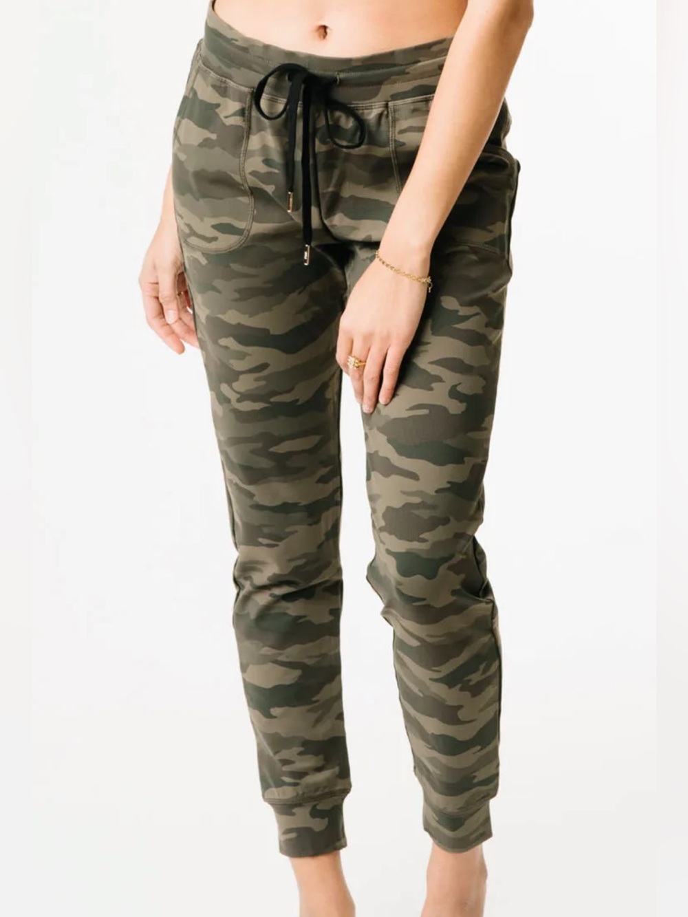 ZYIA Active Camo Waistband Joggers - Olive/Tan